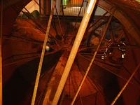 Inside the water-wheel of Quarry Bank Mill