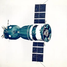 Soyuz 19 spacecraft as seen from Apollo CM