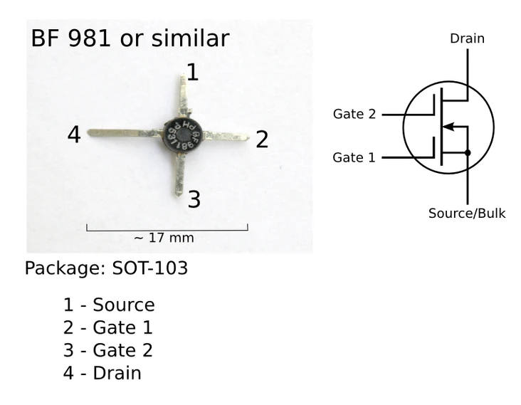 Mosfet Bf981 Transistor Originale Dual Gate &ndash; Per Circuiti RF