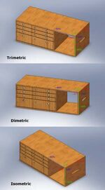 The three axonometric views.