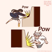 In the episode titled "The Powerfulz" of the Dark Moon: The Blood Altar Cutoon webcomic miniseries, Jaan and Sooha compete against each other in an arcade punching bag game to try and get a higher strength score than the other