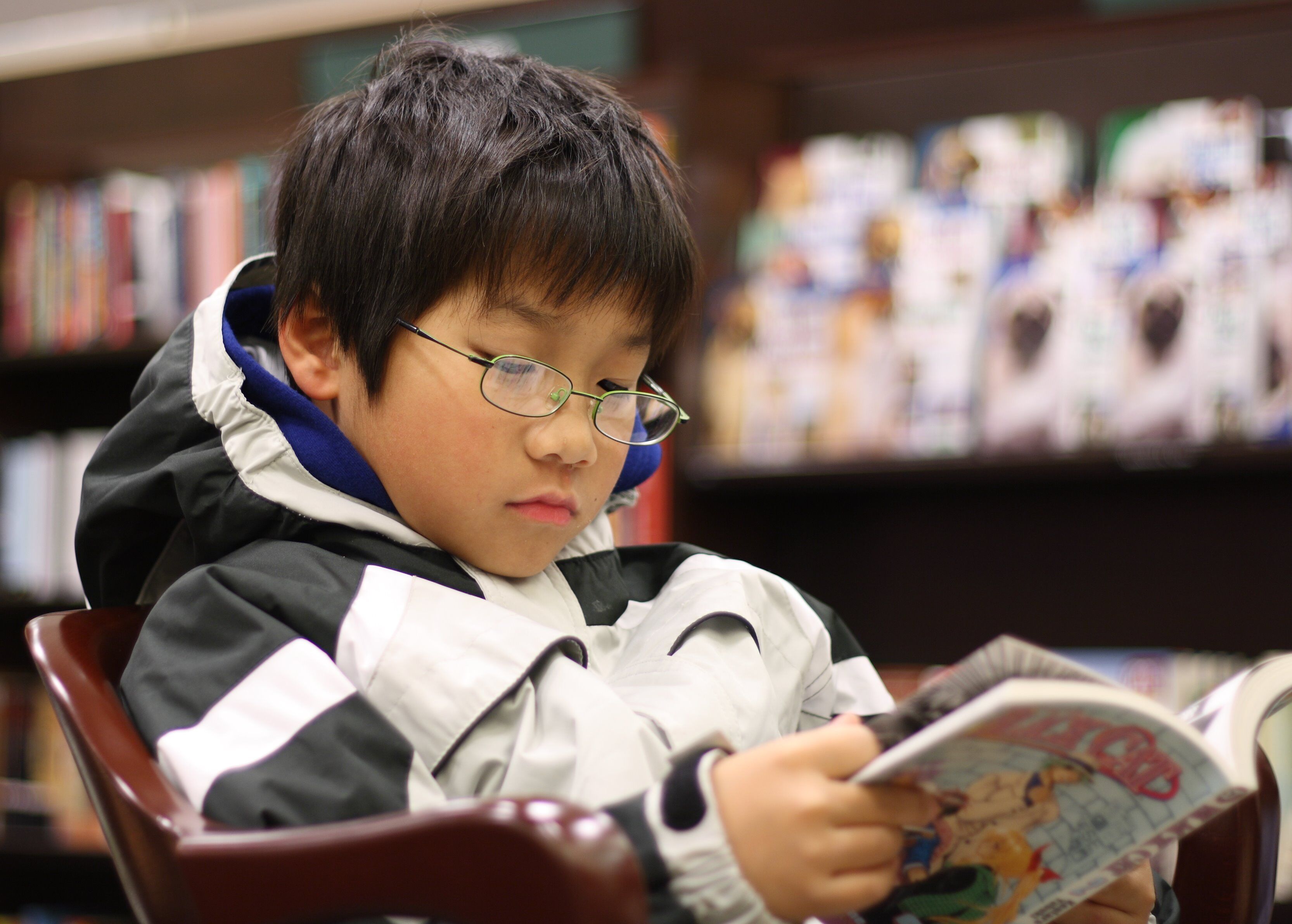 Young boy reading manga.jpg