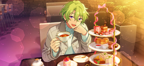 So have a good chat with me while we enjoy the tea's aroma and flavor, as well as the deliciousness of the dessert...♪