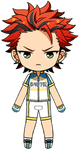 Kuro Kiryu Cycling Jersey Outfit chibi