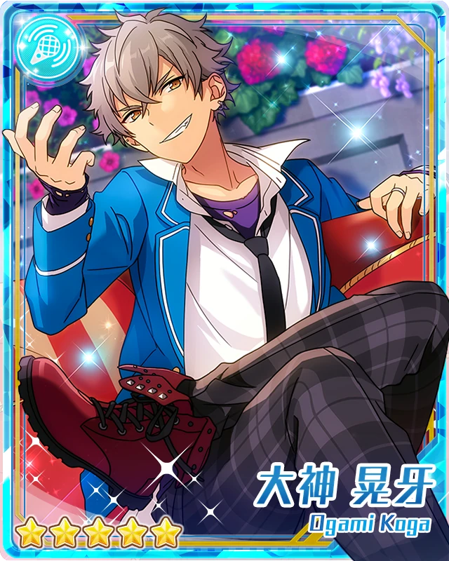 あんさんぶるスターズ!!
TRIP 特典 スクエア缶バッジ 朔間零 × 20 Cheeky Butler) Koga Oogami | The English Ensemble Stars Wiki