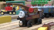 Harvey rests at the bridge yards.