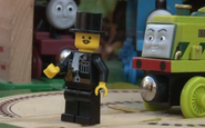 The Fat Controller and Scruff on the turntable.
