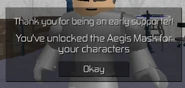 Award prompt for the Aegis Mask