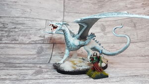 Adult white and silver dragon