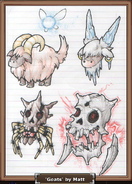 Concept art of the Mountain Goat (top right) and Specter (bottom right)