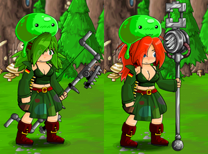 Camo Skirt and Slime Hat