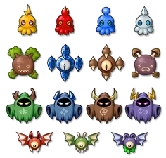 A roundup of the foes seen in the Bullet Heaven 3 prototype.