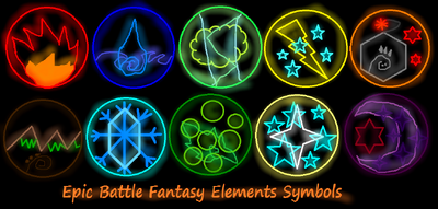 Epic Battle Fantasy Elements Symbols from Kupo707