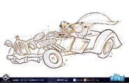 Cruella's car from concept art for Epic Disney Racers.