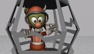 In the early version of Epic Mickey, Gremlin Gus was caged at the beginning in Dark Beauty Castle.