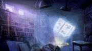 Storybeat art of an earlier iteration of the story, where Wasteland's entrance was located inside an abandonned office.