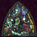 The Hook stained glass window in the Dark Beauty Castle from Epic Mickey.