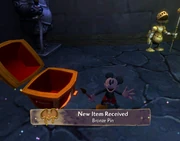 Mickey recieving his first pin in the secret room