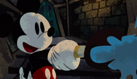Mickey using the Brush in Utilidor III