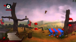 Mickey amid the destruction of the tornado