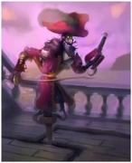 Concept art of Animatronic Captain Hook moving along his track