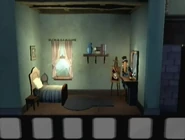 Mickey's bedroom depicted in the beginning of the Projector level