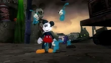Mickey being swarmed by Bunny Children