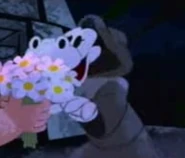 Henrietta about to grab and kiss Damien Salt.