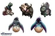 Concept art of various float heads