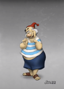 Concept art of Smee with blue strips