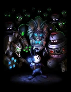 Em2-oswald-blotworx-poster.jpg (679 KB) Concept Art of a Tanker along with two Bashers, and Three Blockers behind Oswald the Lucky Rabbit.