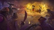 Mickey and Oswald battle Pirate Pete and his band of pirates.