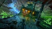 Concept art of the Captain Hook boss battle in Epic Mickey: Rebrushed