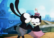 Oswald kissing Ortensia . Epic Mickey 2 cutscene