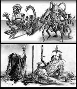 Sketches by Gary Glover of various creatures