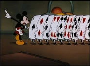 Mickey leading the Playing Cards