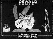 Oswald the Lucky Rabbit "The End" title card during the Disney/Iwerks era