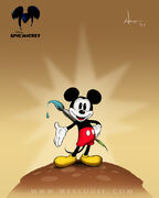 Concept art of an unused "Paladin" Mickey.