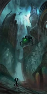 Flying Blotlings can be seen in this piece of concept art.