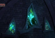 Stained Glass Windows of Maleficent, Scar, and Captain Hook