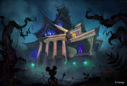 Concept art of the Lonesome Manor.