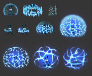 Oswald concept art showing his electricity attacks.