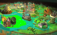 The Beanstalk Factory in the opening cinematic of the first Epic Mickey game (on the far right).