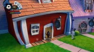 Entering Clarabelle's house