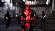 Deadpool before he combats a group of street toughs