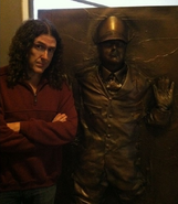 "Weird Al" Yankovic beside Hitler frozen in carbonite