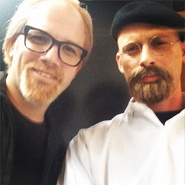 Jamie Hyneman and Adam Savage taking a Mythbusters' selfie