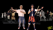 A scrapped scene from Lewis and Clark vs Bill and Ted featuring Bill & Ted alongside multiple cameos, including Bonaparte