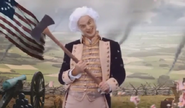 George Washington with an axe in a Washington vs Wallace ad