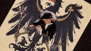 Frederick the Great playing the flute on the Prussian flag